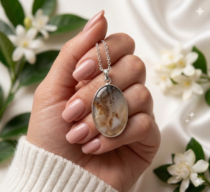 Natural Montana Agate Charm Pendant 925 Sterling Silver Handmade Gemstone Necklace Statement Jewelry Third Party Certified - Product Image 3