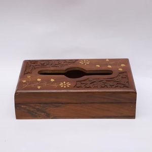 Caja de pañuelos de madera clásica hecha a mano con tapa, organizador de servilletas de madera maciza ecológico para decoración del hogar - Product Image 3