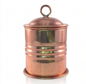 Antique Copper Spice Storage Jar With Lid Round Polished Classic Design Metal Kitchenware Dessert Container And Food Container - Product Image 1