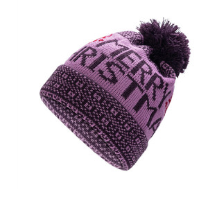 Bonnet d'hiver unisexe en tricot avec pompon, motif jacquard Joyeux Noël - Product Image 2