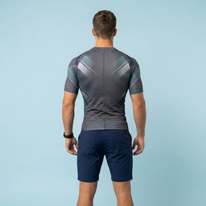 Custom Men Compression Sports Shirt Half Sleeve Lightweight Gym Fitness Training Athletic Performance Wear - Product Image 5
