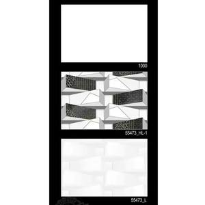 Vistaar Black White 300x450mm Leather Imitation Glossy Ceramic Subway <b>Wall</b> Tile for Kitchen & Bathroom with 5 Years Warranty - Product Image 5