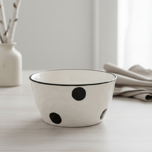 Bol à soupe en grès de qualité supérieure 3460896-11.5, 4,5 pouces, décoration cercle noir - Product Image 5