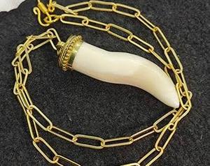 Gold Plated bone Pendant Necklace Men's <b>women</b> vintage bone Punk Style Animal Shape Zinc Alloy Jewelry Set Unisex Fashion Jewel - Product Image 1