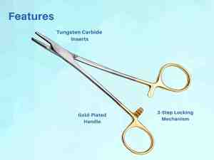Instrumentos Quirúrgicos Dentales Premium: Portaagujas Alemán Mayo de Alta Calidad con Insertos de Carburo de Tungsteno y Bloqueo - Product Image 4