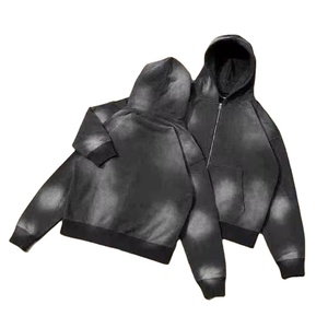 New Stylish Fashionable Breathable Men Acid Washed Zipper Hoodies With Flayer Pent <b>trouser</b> 100% Cotton Fleece Customization Logo - Product Image 4