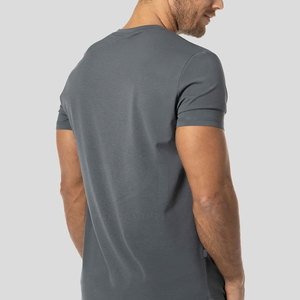 Vente en gros OEM – Nouveau T-shirt homme col en V léger en coton uni pour l'été - Product Image 4