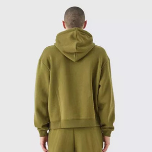 Ensemble survêtement molletonné épais en coton uni pour homme, avec logo personnalisé imprimé, coupe oversize, grandes tailles - Product Image 3