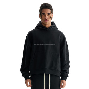 Heavyweight Custom <b>Oversized</b> <b>Fleece</b> Blank Plain Streetwear Vintage Acid Wash Pullover Distressed Pocket <b>Hoodies</b> for <b>Men</b> - Product Image 4