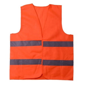 Hi Visibility Safety Vest Orange And Yellow Reflective Workwear Unisex Polyester Construction Uniform - Product Image 3