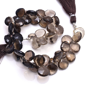 Cuentas de piedras preciosas de cuarzo ahumado Natural, cristal de cuarzo, 8 pulgadas, elegante soporte en forma de corazón facetado para hacer pulseras de joyería, anillos - Product Image 2