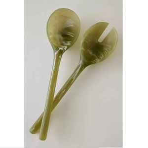 Ensemble de cuillères et fourchettes à salade en résine faites à la main, écologiques, compatibles lave-vaisselle, micro-ondes et four, ustensiles de cuisine - Product Image 5
