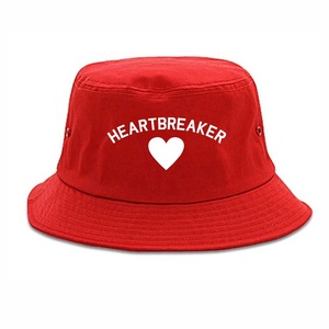 Gorras de algodón 100% personalizadas con logo de corazón bordado, gorras tipo bucket económicas con etiqueta tejida personalizada, fabricante de calidad premium. - Product Image 2