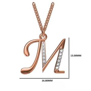 Collar con Colgante de Letra M en Oro Rosa de 18K, Elegante y Moderno, para Mujer, un Regalo Perfecto para Ella - Product Image 3