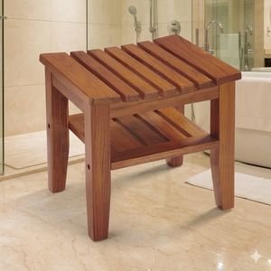 SHOWER <b>BENCH</b> STOOL TEAK WOOD MADE IN INDONESIA - Product Image 1