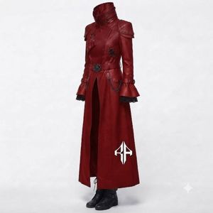 Manteau d'hiver gothique pour femme en cuir véritable de qualité supérieure, col montant, respirant, anti-rides, manches longues, par RIVIAN ATLANTIC - Product Image 6