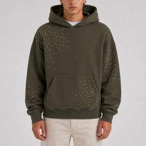 Sudaderas con Pedrería para Hombre, Diseño de Moda, Venta al por Mayor, Sudaderas con Pedrería para Hombre con Logotipo Personalizado - Product Image 1