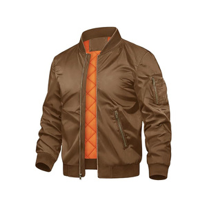 Chaqueta Bomber Blanca para Hombre, Corte Regular, Cierre de Cremallera, Color Sólido, Estilo Casual para Otoño, Material de Poliéster, Cuello Camisero - Product Image 3