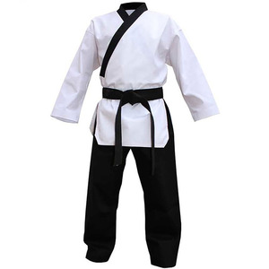 Uniforme de Karate de Moda, 100% Algodón, Top Blanco en Oferta, Pantalones Negros Transpirables, Ropa de Artes Marciales, Corte Regular, Traje de Una Pieza para Niños - Product Image 1