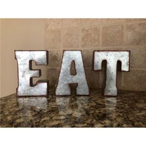 Letras de Acero Galvanizado Vintage, Alfabeto Metálico con Acabado Antiguo, Decoración para Colgar en la Pared, Letrero Retro de EE. UU. para Sala de Estar, Jardín y Exhibiciones - Product Image 2