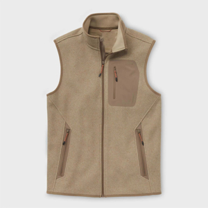 Gilet en polaire épais pour homme, fermeture éclair intégrale, col montant, sans manches, coupe-vent, vêtement d'extérieur décontracté, hiver, couleur unie, doublure en sherpa - Product Image 1