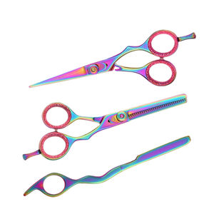 Ciseaux de coiffure professionnels noirs revêtus, ciseaux de coupe et d'éclaircissement, kit de barbier standard - Product Image 1