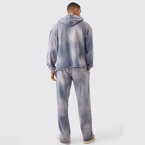 Conjunto Deportivo con Capucha Tie Dye para Hombre, Sudadera y Pantalones Casuales de Manga Larga, Color Degradado, Corte Holgado, 100% Algodón, Ropa de Otoño - Product Image 4