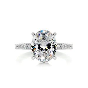 Bague de fiançailles classique en or blanc 14 carats pavée, très demandée, pour les anniversaires de mariage et les occasions spéciales, disponible à la vente - Product Image 1