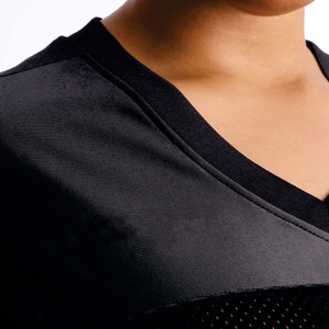 Custom Number Print Oversized Black Mesh American Football Jersey T-shirts Breathable Polyester Streetwear <b>Tops</b> Unisex Bulk USA - Product Image 4