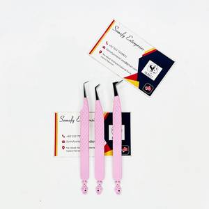 Pinzas para Pestañas Somofy Enterprises de Acero Inoxidable Color Rosa, Punta Suave de Precisión de 10 mm de Longitud, Logotipo Personalizado, Duraderas y Antiestáticas - Product Image 3