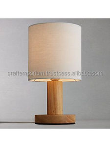 Lampes de table en bois faites à la main artisanales conceptions de corps sculptées finition à la main naturelle abat-jour personnalisé rustique moderne Pop Art - Product Image 2