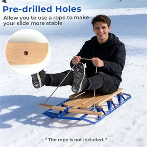Tubo da Neve Classico Bivalente Blu per Divertimento Invernale all'Aperto, con Barra di Sterzo Preforata in Plastica per Applicazioni da Sci e Traino - Product Image 6