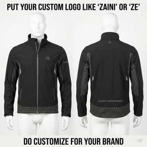 Veste Softshell en polyester et élasthanne de qualité supérieure 350 GSM, noir anthracite, design à panneaux, broderie personnalisée, logo imprimé TPU - Product Image 4