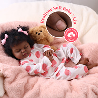 Poupées réalistes Babeside 20 pouces en vinyle, corps en tissu, cheveux bouclés noirs, poupées reborn afro-américaines pour filles endormies