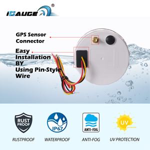 Nouveau Compteur de Vitesse GPS 80mm 12-24V 0-120 KMH avec Compteur Kilométrique, Écran LED 7 Couleurs, Cadran Noir et Jante en Acier Inoxydable 316 pour Voiture, Bateau et Navire - Product Image 5