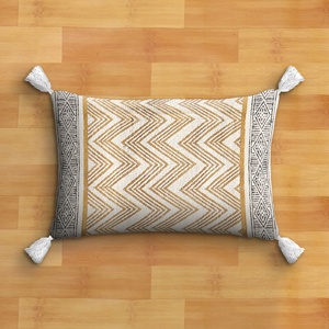 100% coton confortable droit taie d'oreiller à la main moderne géométrique broderie travail housse de coussin Floral rayé bloc imprimé étuis - Product Image 3