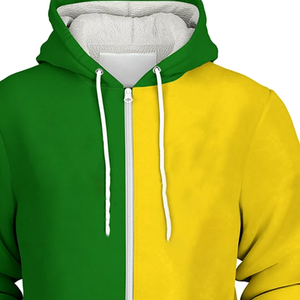 Premium Two Tone Split Sorority Hoodie Green <b>Yellow</b> Aesthetic Color Block Pullover Unisex 100% Cotton Custom Embroidery OEM - Product Image 4