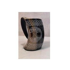 Buffalo Viking RR ENTERPRISES Vintage Design Beer <b>Mug</b> Handmade Natural Finish <b>Large</b> Capacity Drinking Horn Handle Available - Product Image 3