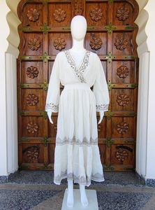 Vestido Maxi Geométrico Elegante para Mujer, Diseño ODM, Verano, Casual, Silueta Holgada, Cintura Natural, Tela de Lana, Ecológico, Tallas Grandes - Product Image 2