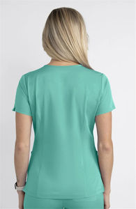 Vêtements de travail médicaux personnalisés en gros avec logo, hauts de blouse à col en V, uniformes d'infirmière pour femmes - Product Image 4