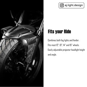 AJLIGHT DESIGN Spot Light Fender, lumière auxiliaire pour moto, blanc naturel, 15W/28W, faisceau haut/bas, LED avant, 2 lentilles, lentille bifocale - Product Image 6