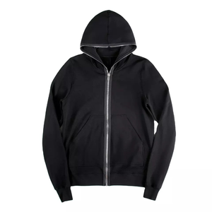 Sweat-shirt à capuche zippé pour homme, coupe classique, couleur unie, coton French Terry, décontracté, pour l'automne et l'hiver - Product Image 1
