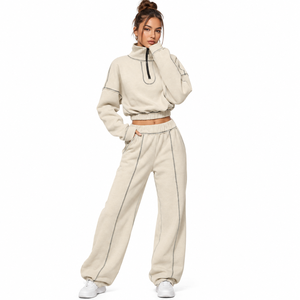 Ensembles de survêtements personnalisés en molleton de coton avec logo brodé pour les marques de vêtements américaines, faible MOQ - Product Image 4