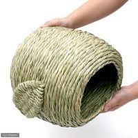 Juguete Masticable de Hierba Natural para Animales Pequeños, Cama Redonda Tejida para Mascotas, Nido para Jaula de Hámster, para Uso en Interiores y Exteriores - Product Image 2