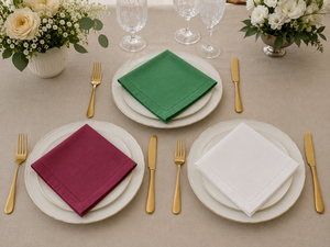 Brown <b>Linen</b> <b>Cloth</b> Napkin Embroidered Hem Square Dinner Napery Reusable <b>Table</b> <b>Linen</b> for Wedding Dining - Product Image 5