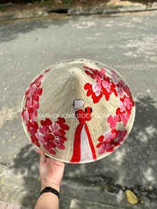 Sombreros de Bambú Cónicos Pintados a Mano con Símbolos Tradicionales de Vietnam, Diseño Personalizado, Sombrero de Hojas de Palma de Vietnam para Recuerdo y Decoración - Product Image 2