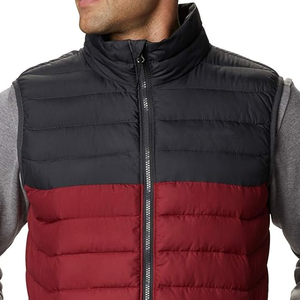 OARH INT INDUSTRY Men's Color Blocked Puffer Vest Stand Collar Waterproof Windproof Winter Outerwear Casual Sleeveless Waistcoat - Product Image 4
