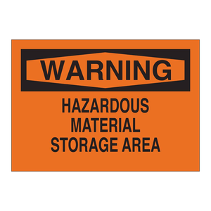 Panneau d'avertissement Brady pour zone de stockage de matières dangereuses, pour usage industriel et en laboratoire - Product Image 3