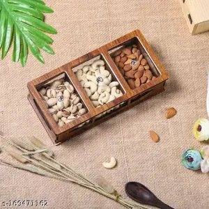 Wooden <b>Herb</b> Spice <b>Box</b> 4 Compartments Spoon Durable Food Grade Oven Safe Storage Organizer Kitchen Use Eco-Friendly Masala - Product Image 4