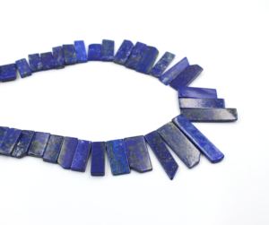 Perles de lapis-lazuli naturel, forme fantaisie, lisses, pierres précieuses bleues naturelles, longueur des perles : 16 pouces - Product Image 2